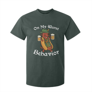 Oktoberfest On My Wurst Behavior T Shirt For Kid Funny German TS10 Dark Forest Green Print Your Wear