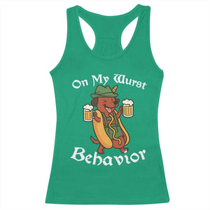 Oktoberfest On My Wurst Behavior Racerback Tank Top Funny German TS10 Irish Green Print Your Wear