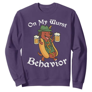 Oktoberfest On My Wurst Behavior Sweatshirt Funny German TS10 Purple Print Your Wear