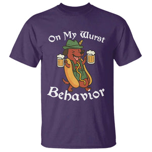 Oktoberfest On My Wurst Behavior T Shirt Funny German TS10 Purple Print Your Wear