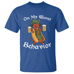 Oktoberfest On My Wurst Behavior T Shirt Funny German TS10 Royal Blue Print Your Wear