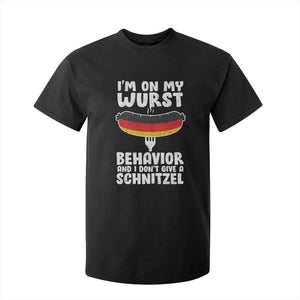 Oktoberfest On My Wurst Behavior T Shirt For Kid Dont Give Schnitzel Funny German TS10 Black Print Your Wear