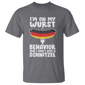 Oktoberfest On My Wurst Behavior T Shirt Dont Give Schnitzel Funny German TS10 Charcoal Print Your Wear
