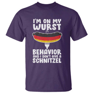 Oktoberfest On My Wurst Behavior T Shirt Dont Give Schnitzel Funny German TS10 Purple Print Your Wear