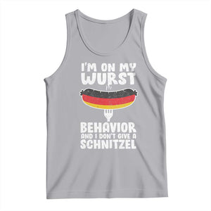 Oktoberfest On My Wurst Behavior Tank Top Dont Give Schnitzel Funny German TS10 Athletic Heather Print Your Wear