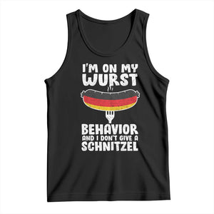 Oktoberfest On My Wurst Behavior Tank Top Dont Give Schnitzel Funny German TS10 Black Print Your Wear