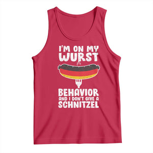 Oktoberfest On My Wurst Behavior Tank Top Dont Give Schnitzel Funny German TS10 Red Print Your Wear
