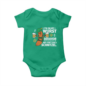 Funny Oktoberfest Baby Onesie On My Wurst Behavior Sarcastic German TS10 Irish Green Print Your Wear