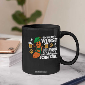 Funny Oktoberfest Coffee Mug On My Wurst Behavior Sarcastic German TS10 Print Your Wear