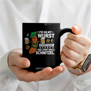 Funny Oktoberfest Coffee Mug On My Wurst Behavior Sarcastic German TS10 Print Your Wear
