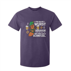 Funny Oktoberfest T Shirt For Kid On My Wurst Behavior Sarcastic German TS10 Purple Print Your Wear