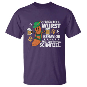 Funny Oktoberfest T Shirt On My Wurst Behavior Sarcastic German TS10 Purple Print Your Wear