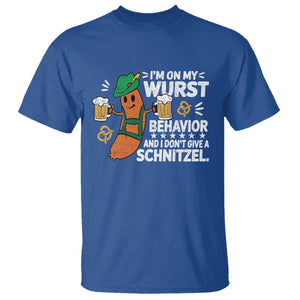 Funny Oktoberfest T Shirt On My Wurst Behavior Sarcastic German TS10 Royal Blue Print Your Wear