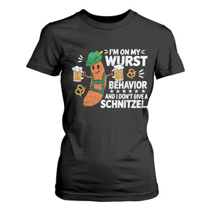 Funny Oktoberfest T Shirt For Women On My Wurst Behavior Sarcastic German TS10 Black Print Your Wear