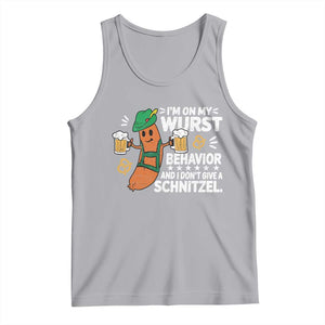 Funny Oktoberfest Tank Top On My Wurst Behavior Sarcastic German TS10 Athletic Heather Print Your Wear