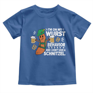 Funny Oktoberfest Toddler T Shirt On My Wurst Behavior Sarcastic German TS10 Royal Blue Print Your Wear
