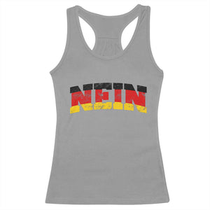 Nein Germany Racerback Tank Top No Saying Funny German Flag Oktoberfest TS10 Sport Gray Print Your Wear