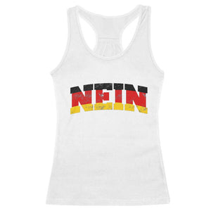 Nein Germany Racerback Tank Top No Saying Funny German Flag Oktoberfest TS10 White Print Your Wear