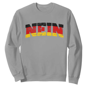 Nein Germany Sweatshirt No Saying Funny German Flag Oktoberfest TS10 Sport Gray Print Your Wear