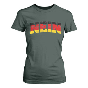 Nein Germany T Shirt For Women No Saying Funny German Flag Oktoberfest TS10 Dark Forest Green Print Your Wear