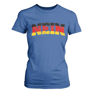 Nein Germany T Shirt For Women No Saying Funny German Flag Oktoberfest TS10 Royal Blue Print Your Wear