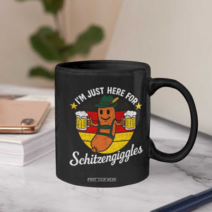 Funny Oktoberfest Coffee Mug Just Here for Schitzengiggles German Flag TS10 Print Your Wear