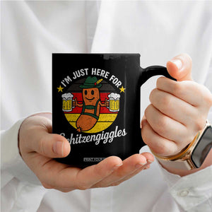 Funny Oktoberfest Coffee Mug Just Here for Schitzengiggles German Flag TS10 Print Your Wear