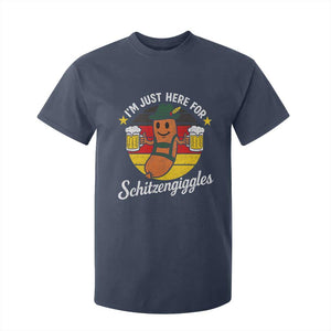 Funny Oktoberfest T Shirt For Kid Just Here for Schitzengiggles German Flag TS10 Navy Print Your Wear