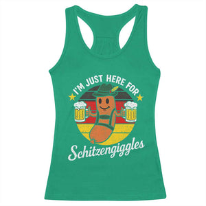 Funny Oktoberfest Racerback Tank Top Just Here for Schitzengiggles German Flag TS10 Irish Green Print Your Wear