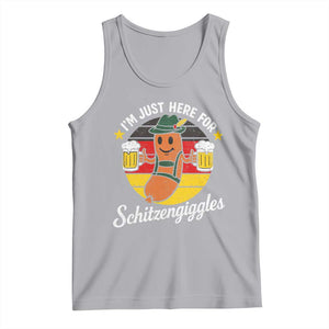 Funny Oktoberfest Tank Top Just Here for Schitzengiggles German Flag TS10 Athletic Heather Print Your Wear
