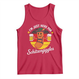 Funny Oktoberfest Tank Top Just Here for Schitzengiggles German Flag TS10 Red Print Your Wear