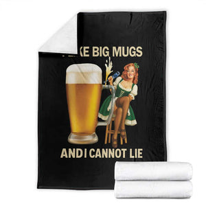 Oktoberfest Beer Throw Blanket Funny I Like Big Mugs Pin Up Girl Dirndl TS10 Black Print Your Wear