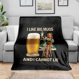 Oktoberfest Beer Throw Blanket Funny I Like Big Mugs Pin Up Girl Dirndl TS10 Print Your Wear