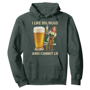 Oktoberfest Beer Hoodie Funny I Like Big Mugs Pin Up Girl Dirndl TS10 Dark Forest Green Print Your Wear
