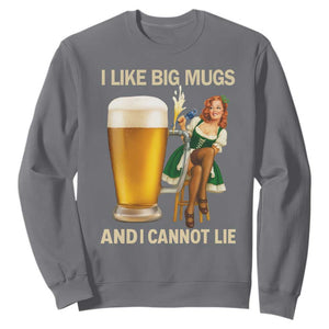 Oktoberfest Beer Sweatshirt Funny I Like Big Mugs Pin Up Girl Dirndl TS10 Charcoal Print Your Wear