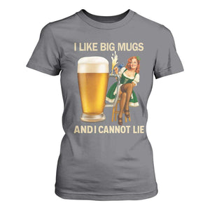 Oktoberfest Beer T Shirt For Women Funny I Like Big Mugs Pin Up Girl Dirndl TS10 Charcoal Print Your Wear