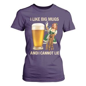 Oktoberfest Beer T Shirt For Women Funny I Like Big Mugs Pin Up Girl Dirndl TS10 Purple Print Your Wear