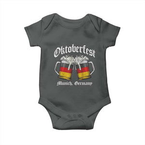 Vintage Oktoberfest Munich Baby Onesie Prost Beer Germany Flag Drinking TS10 Dark Heather Print Your Wear
