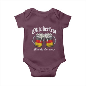 Vintage Oktoberfest Munich Baby Onesie Prost Beer Germany Flag Drinking TS10 Maroon Print Your Wear