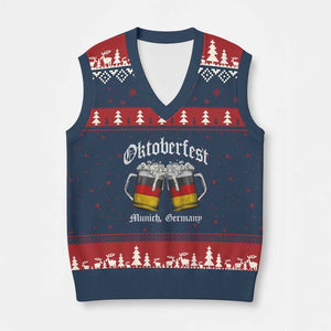 Vintage Oktoberfest Munich V-Neck Knit Sweater Vest Prost Beer Germany Flag Drinking TS10 Navy Red Print Your Wear