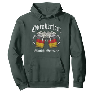 Vintage Oktoberfest Munich Hoodie Prost Beer Germany Flag Drinking TS10 Dark Forest Green Print Your Wear