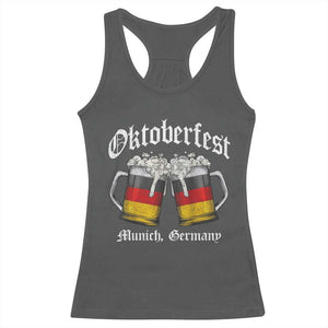 Vintage Oktoberfest Munich Racerback Tank Top Prost Beer Germany Flag Drinking TS10 Dark Heather Print Your Wear