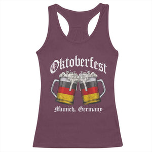 Vintage Oktoberfest Munich Racerback Tank Top Prost Beer Germany Flag Drinking TS10 Maroon Print Your Wear