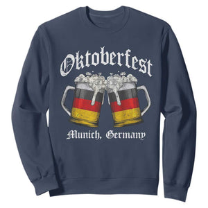 Vintage Oktoberfest Munich Sweatshirt Prost Beer Germany Flag Drinking TS10 Navy Print Your Wear