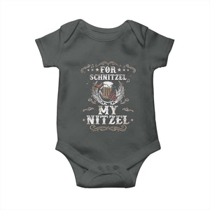 Funny Oktoberfest Baby Onesie For Schnitzel My Nitzel Octoberfest German Beer Wurst TS10 Dark Heather Print Your Wear