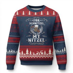 Funny Oktoberfest Ugly Christmas Sweater For Schnitzel My Nitzel Octoberfest German Beer Wurst TS10 Navy Red Print Your Wear