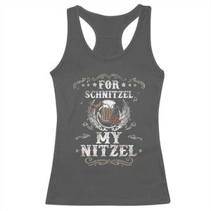 Funny Oktoberfest Racerback Tank Top For Schnitzel My Nitzel Octoberfest German Beer Wurst TS10 Dark Heather Print Your Wear