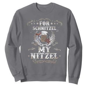 Funny Oktoberfest Sweatshirt For Schnitzel My Nitzel Octoberfest German Beer Wurst TS10 Charcoal Print Your Wear