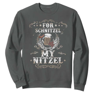 Funny Oktoberfest Sweatshirt For Schnitzel My Nitzel Octoberfest German Beer Wurst TS10 Dark Heather Print Your Wear