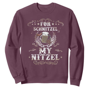Funny Oktoberfest Sweatshirt For Schnitzel My Nitzel Octoberfest German Beer Wurst TS10 Maroon Print Your Wear
